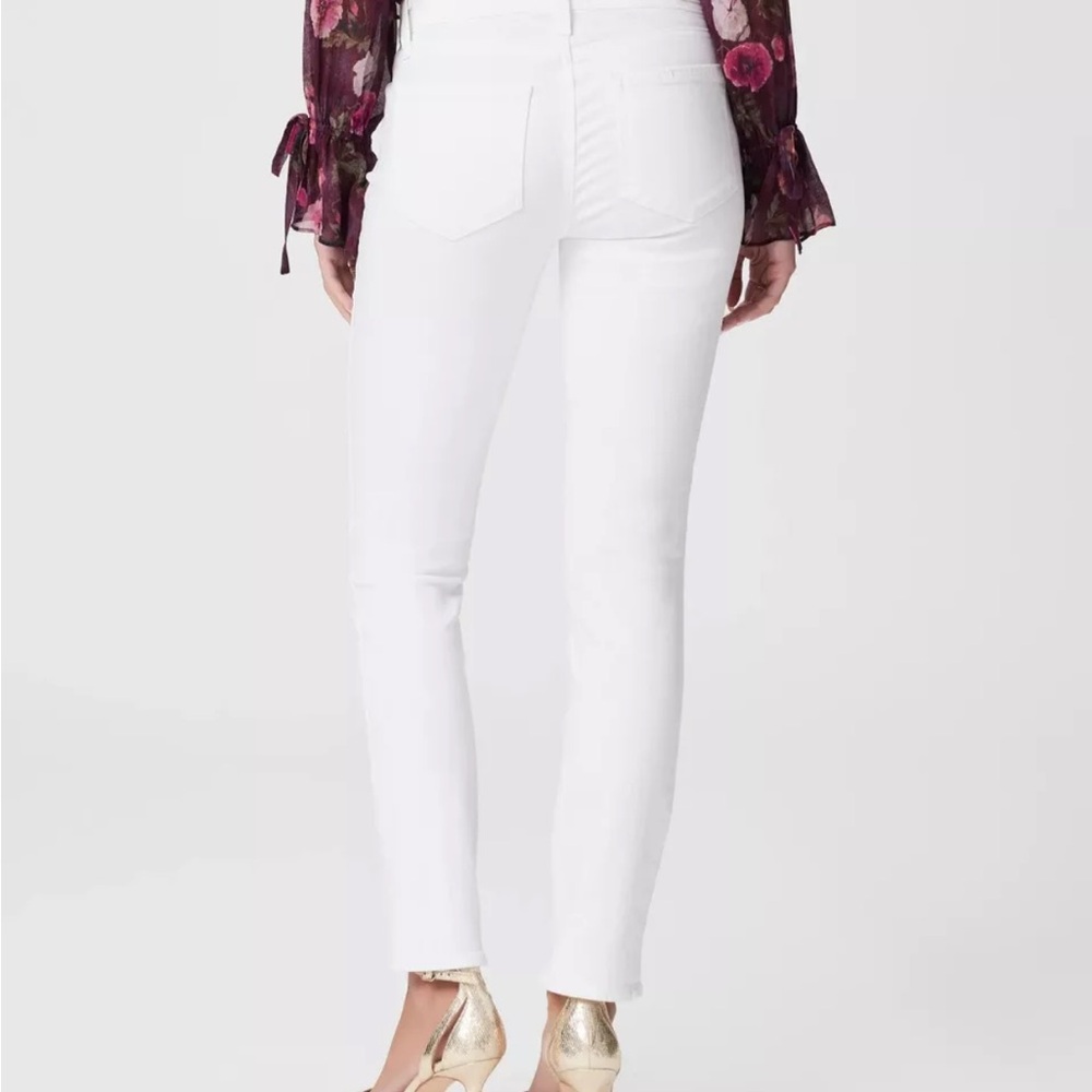 New Paige Skyline Ankle Peg Woman’s Classic White Stretch Ankle Jeans Size 29